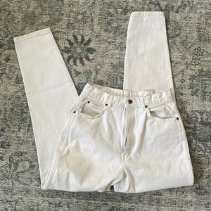 100% cotton chic off white high rise vintage mom jeans size 14 tall